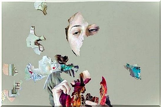 Woman made of puzzle pieces