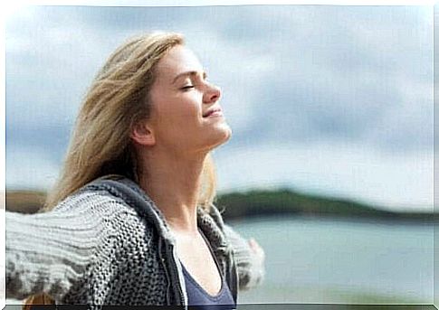 Woman enjoying fresh air