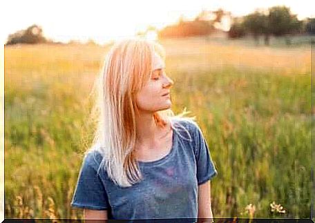 Woman enjoying fresh air