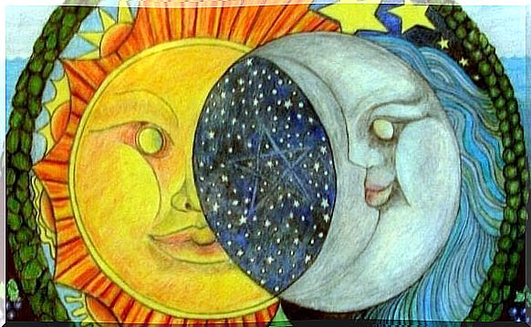 The moon and the sun