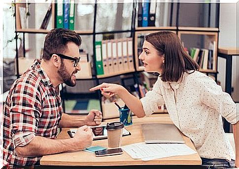 two colleagues in loud debate