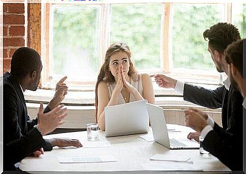 Woman sitting for meeting