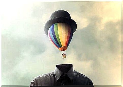 Hot air balloon as head over jacket