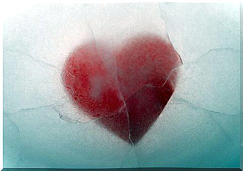 a heart frozen in ice symbolizes when conditions get cold