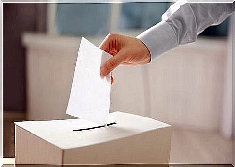 Person puts voice in ballot box