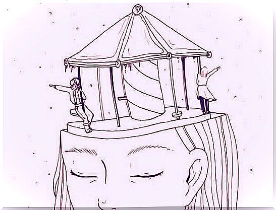 A woman has carousel as brain because she does not want to rest